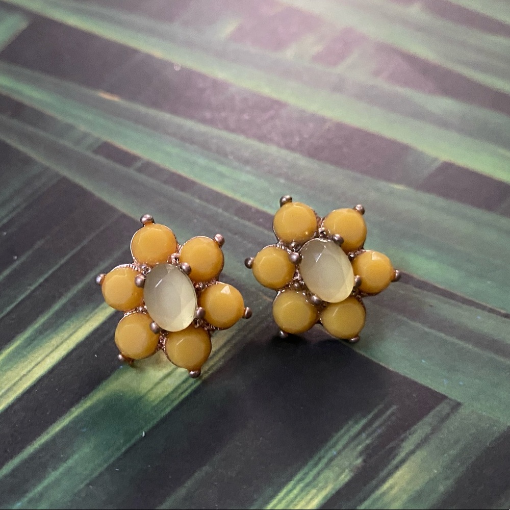 Pretty Yellow Beaded Earrings